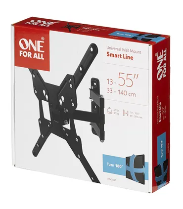 Support mural TV 65" One For All Smart Turn 180 WM2451 – Pivot 180°, VESA universel, Installation facile | Prix et Avis