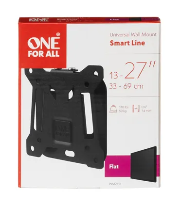 One For All TV Support Mural 27" Smart FLAT WM2111 – Support Écran Plat | Montage Facile et Sécurisé