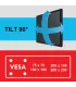 One For All Support Mural TV 40" Smart Turn 90 WM 2241 – Support Orientable, Compatible VESA, Installation Facile