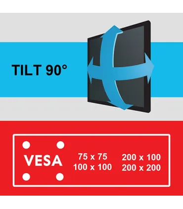 One For All Support Mural TV 40" Smart Turn 90 WM 2241 – Support Orientable, Compatible VESA, Installation Facile