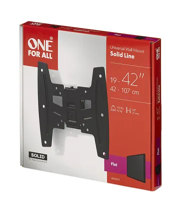 One For All WM4211 Support Mural TV 42" Solid Flat – Ultra Plat, Robuste et Facile à Installer