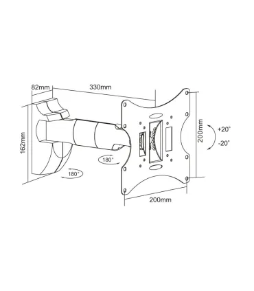 Support mural TV Reflecta FLEXO 40-200B noir | Orientable, robuste et compatible VESA