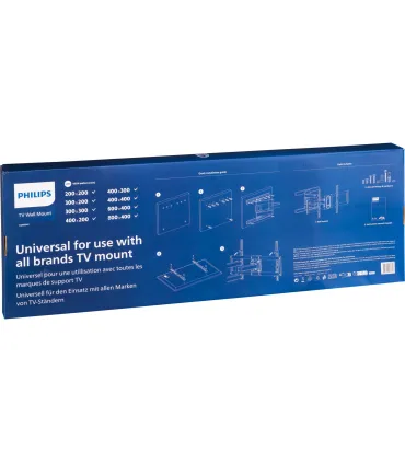 Support Mural TV Universel Philips 43-100 Pivotant | Installation Facile, Robuste et Compatible VESA