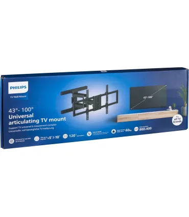 Support Mural TV Universel Philips 43-100 Pivotant | Installation Facile, Robuste et Compatible VESA