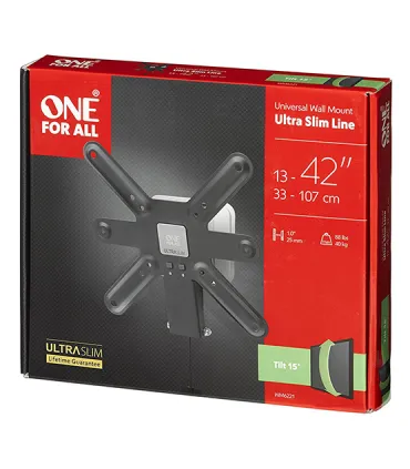 One For All Support Mural TV Ultraslim Tilt 42" WM 6221 – Support Inclinable Ultra Fin, VESA, Installation Facile