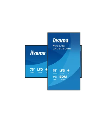 iiyama LH7575UHS-B2AG 75" 4K UHD IPS – Écran Professionnel Anti-Reflets | IPS/VA, HDMI/DP, Affichage 24/7