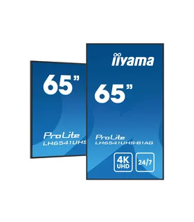 iiyama LH6541UHS-B1AG 65" 4K UHD IPS LCD VA – Écran professionnel haute luminosité, anti-reflet, HDMI/DP, 24/7
