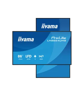 iiyama LH8664UHS-B3AG 86" 4K UHD IPS DLED – Écran professionnel 86 pouces, anti-reflet, 24/7, HDMI/USB, UHD 3840x2160
