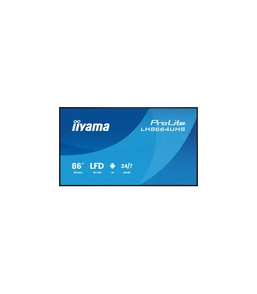 iiyama LH8664UHS-B3AG 86" 4K UHD IPS DLED – Écran professionnel 86 pouces, anti-reflet, 24/7, HDMI/USB, UHD 3840x2160